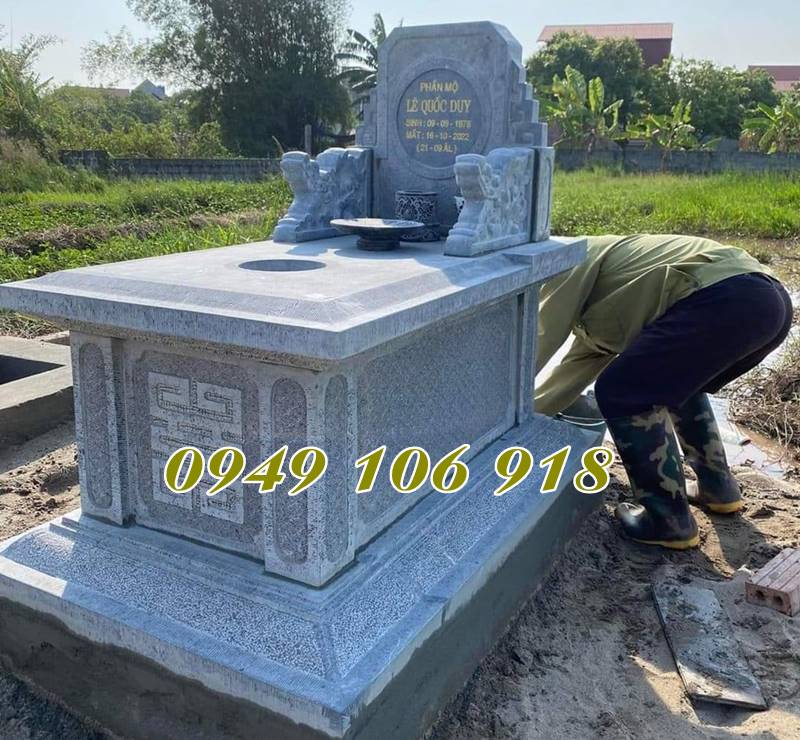 Mẫu mộ đá không mái thiết kế đẹp