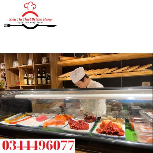 Tủ trưng bày shushi- tủ mát sashimi 1m2-1m5-1m8