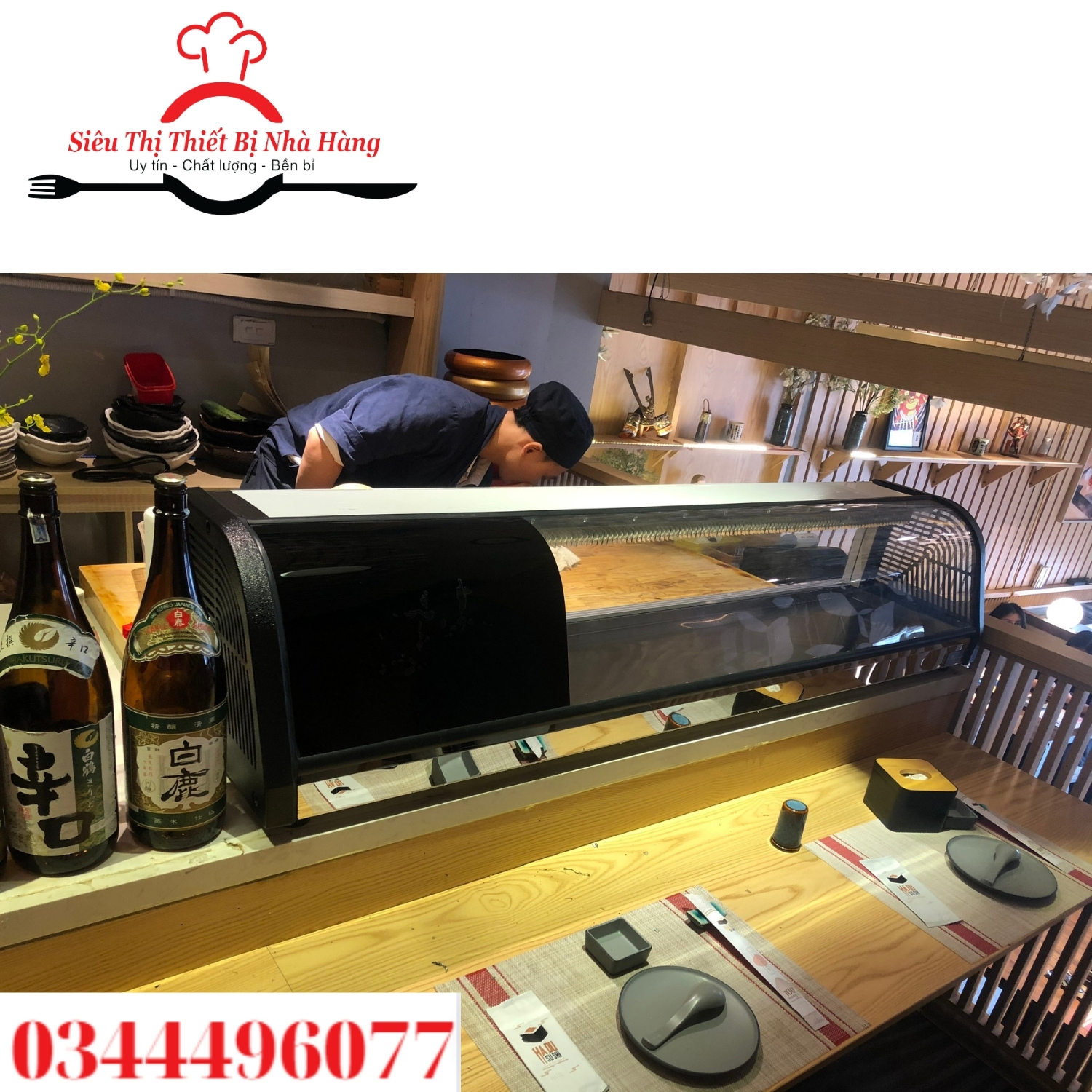 Tủ trưng bày shushi- tủ mát sashimi 1m2-1m5-1m8