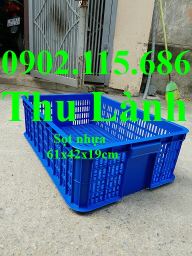 Khay nhựa, sọt nhựa, sóng nhựa, rổ nhựa 610x420x190mm