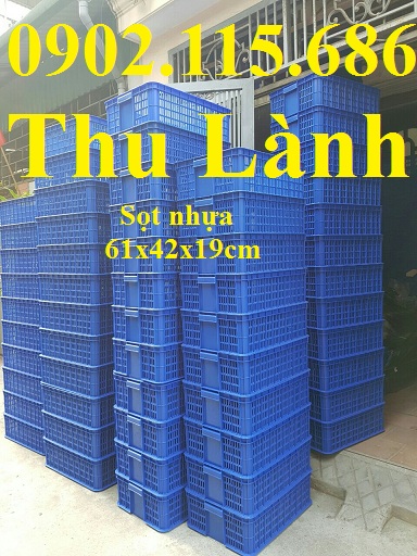 Khay nhựa, sọt nhựa, sóng nhựa, rổ nhựa 610x420x190mm