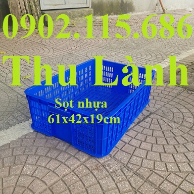 Khay nhựa, sọt nhựa, sóng nhựa, rổ nhựa 610x420x190mm
