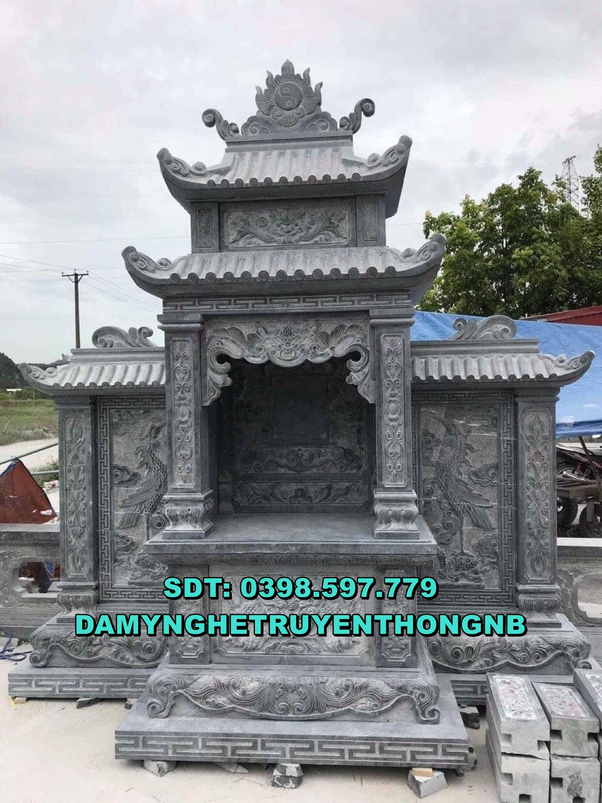 xây lăng thờ đá đẹp cho ông bà chuẩn phong thuỷ tại hải dương