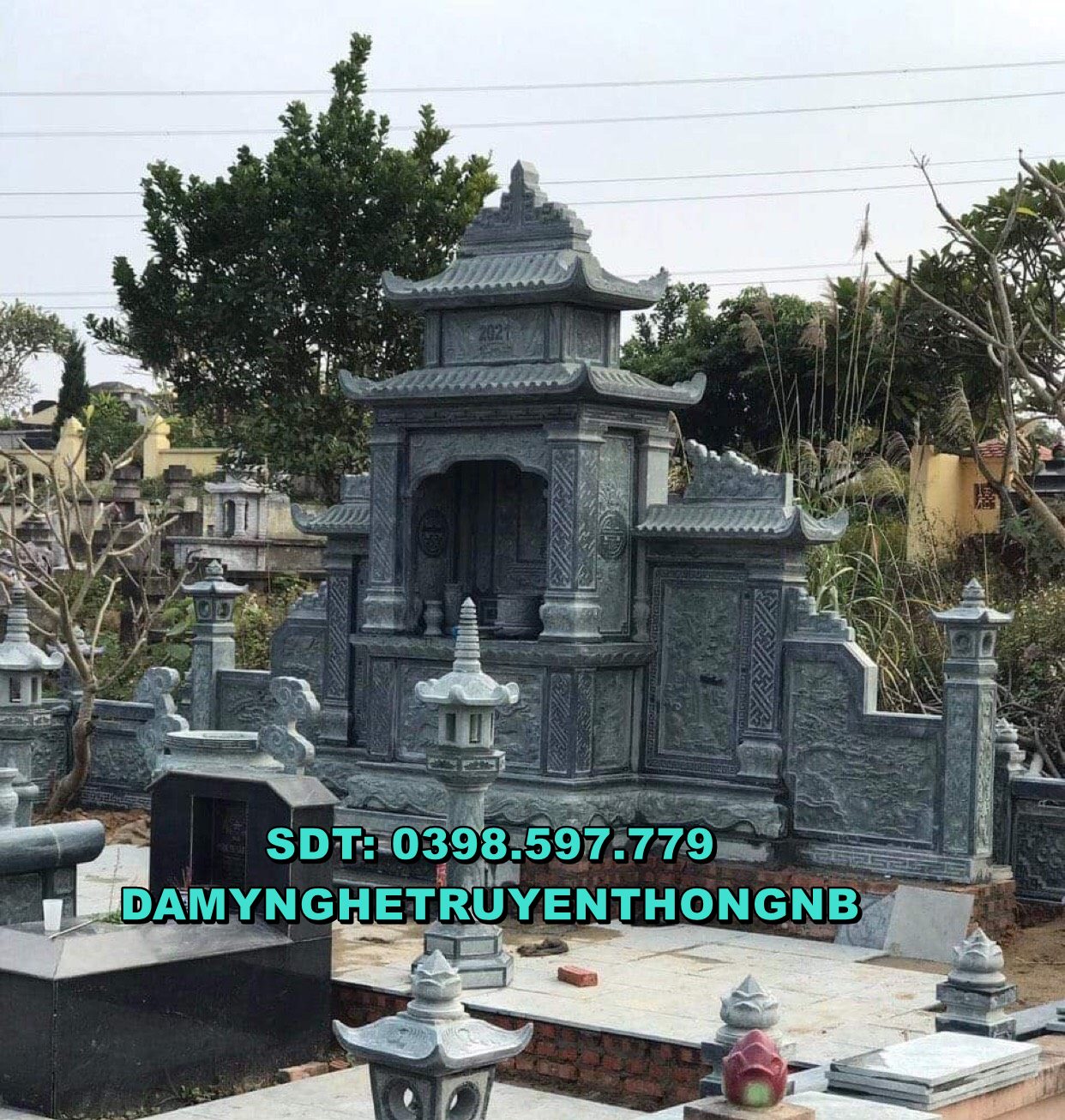 xây lăng thờ đá đẹp cho ông bà chuẩn phong thuỷ tại hải dương