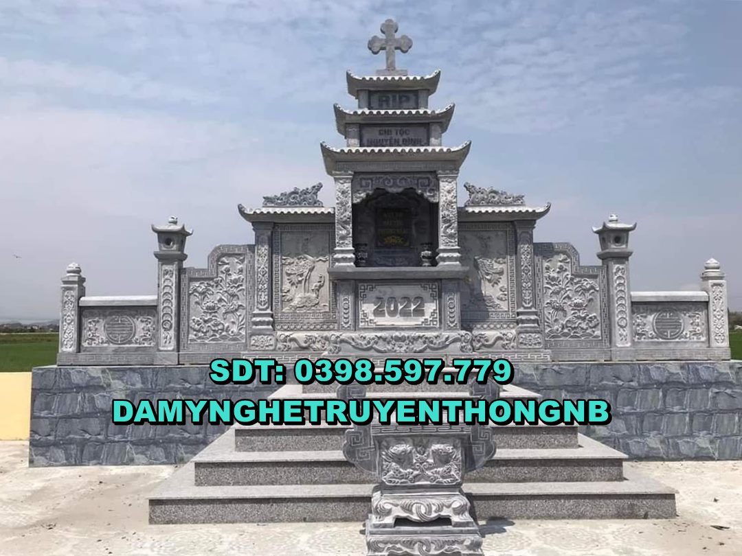 xây lăng thờ đá đẹp cho ông bà chuẩn phong thuỷ tại hải dương