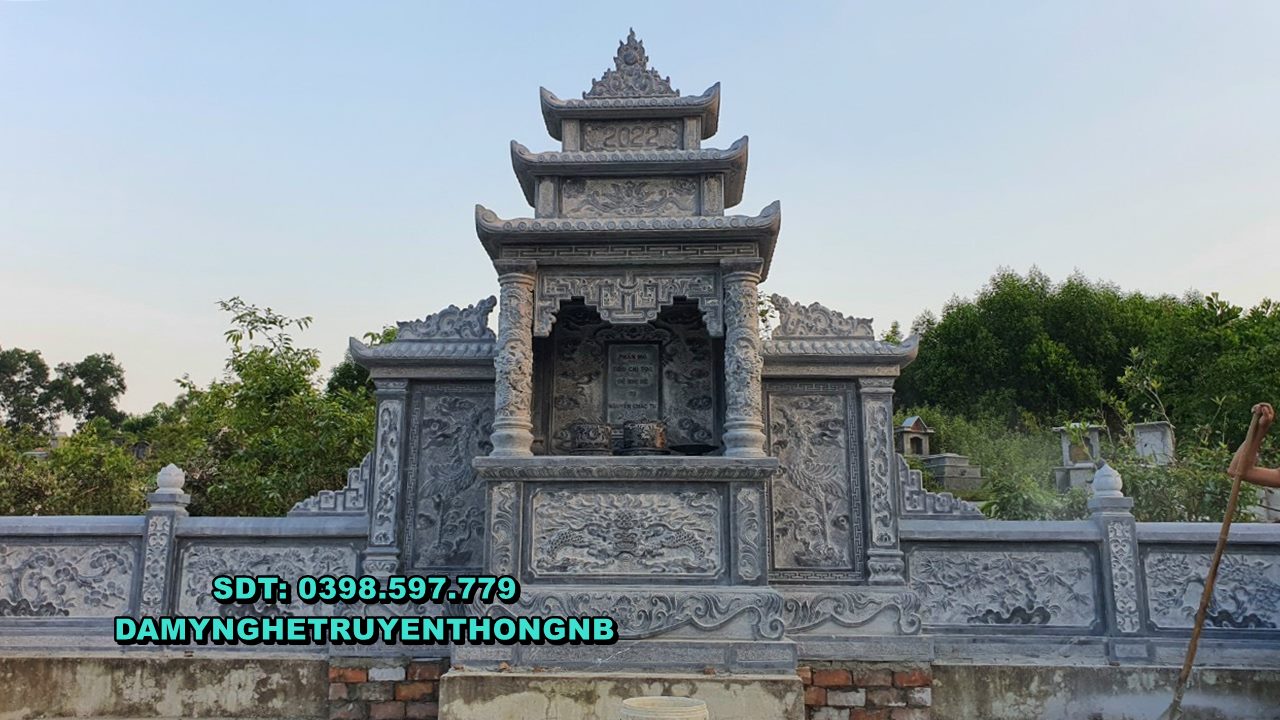 xây lăng thờ đá đẹp cho ông bà chuẩn phong thuỷ tại hải dương