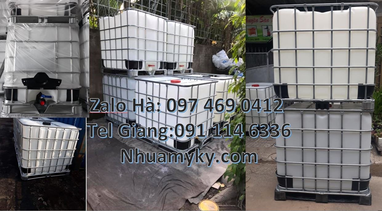 giá tank nhựa trắng 1000l,thùng ibc 1000l khung nhôm,thùng nhựa lớn rẻ