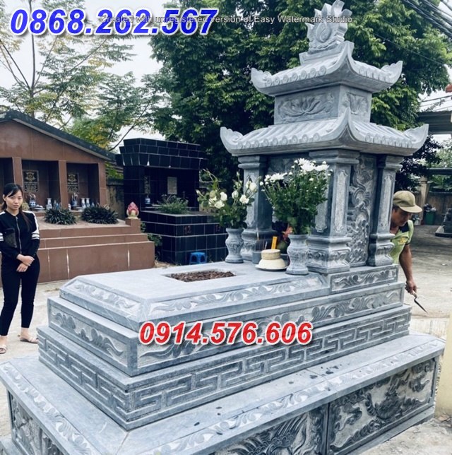 12+ mẫu mộ đá tự nhiên không mái đẹp bán cà mau