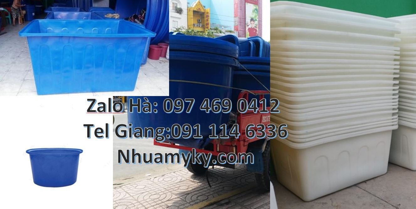 thùng nhựa tròn 1200l màu xanh, thùng nhựa vuông 1000l màu trắng giá r