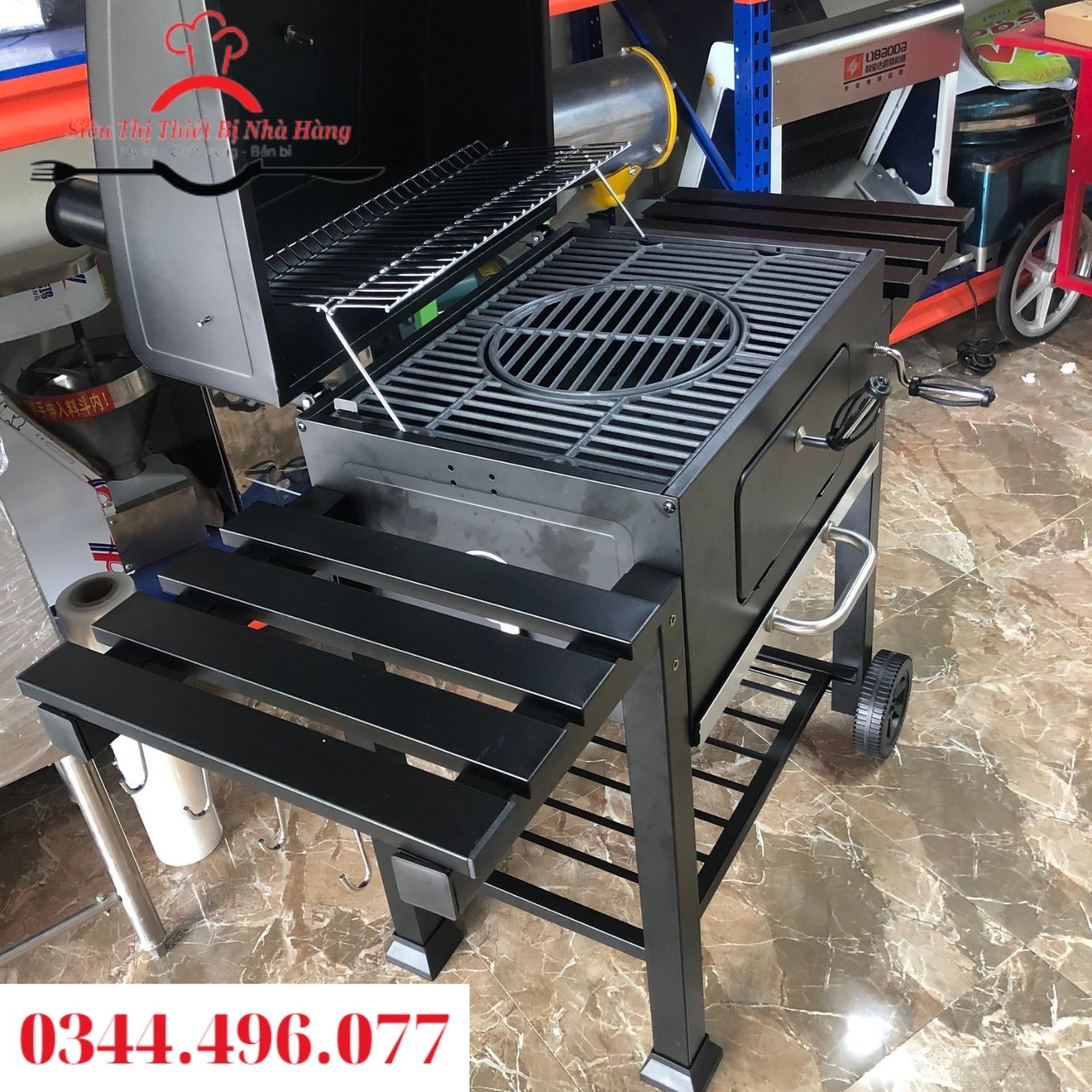 Bếp nướng than hoa ngoài trời có mô tơ quay tự động