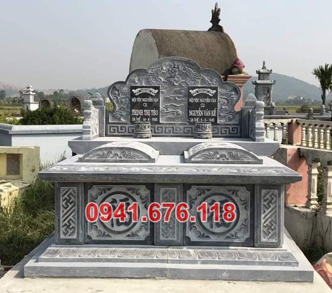 Mẫu mộ đá đôi để tro cốt đẹp bán tại đắk lắk đắk nông gia lai