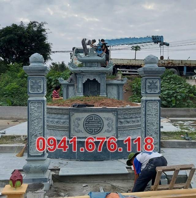 Mẫu mộ đá tròn lục lăng đẹp bán tại ninh thuận bình thuận kon tum