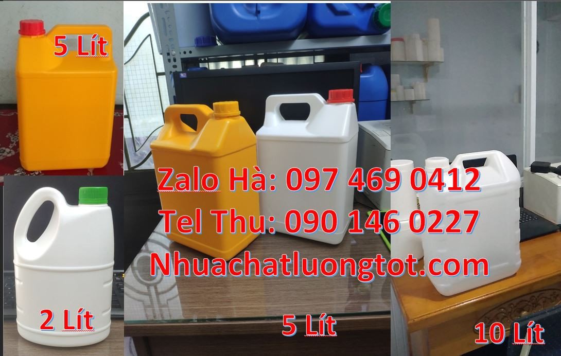 can 4l vuông, can nhựa 5l đựng dầu ăn, can nhựa 2l đựng nước rửa chén