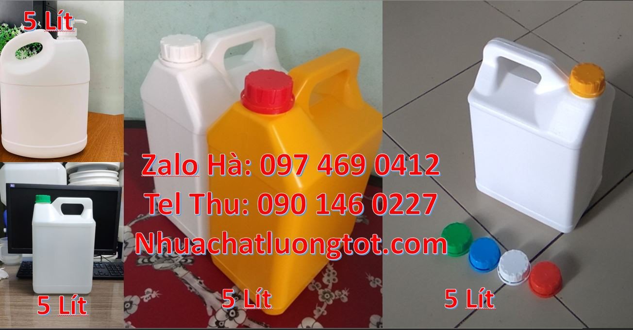 can 4l vuông, can nhựa 5l đựng dầu ăn, can nhựa 2l đựng nước rửa chén