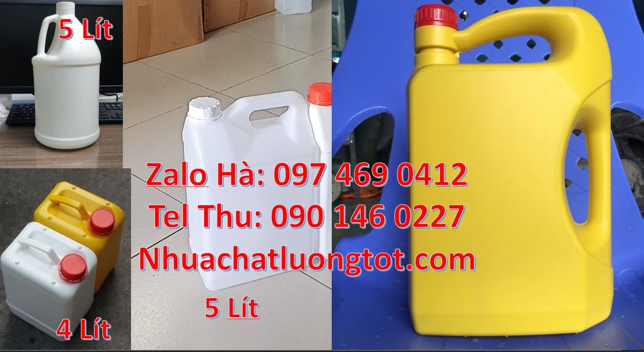 can 4l vuông, can nhựa 5l đựng dầu ăn, can nhựa 2l đựng nước rửa chén