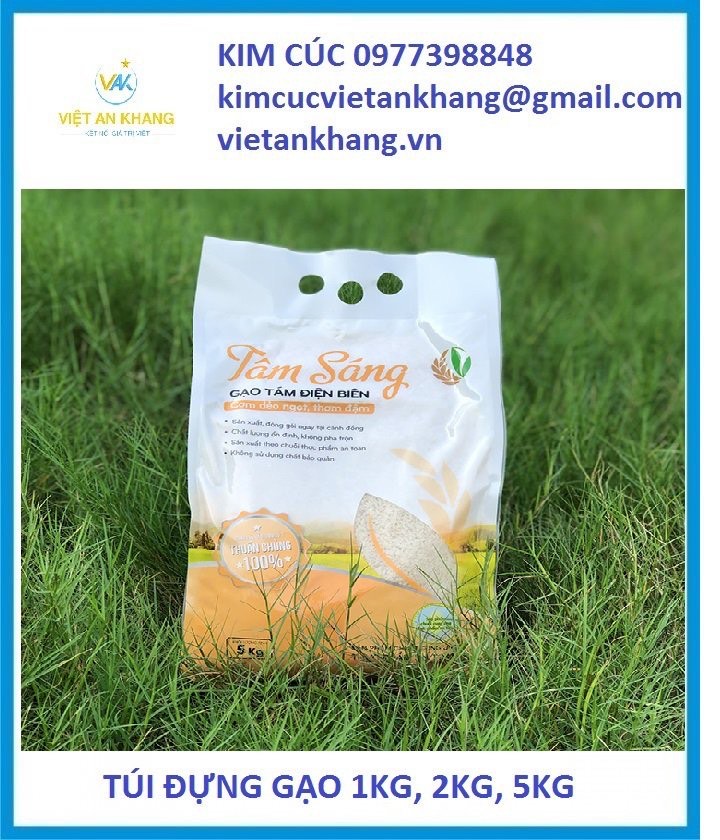 túi gạo 1kg, túi gạo 2kg, túi gạo 5kg, túi gạo hút chân không