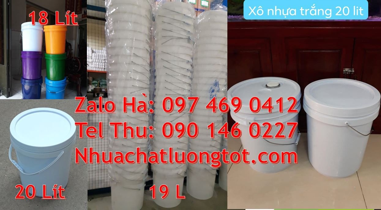 thùng nhựa 22l giá rẻ,thùng sơn giá rẻ,vỏ thùng đựng sơn 19l màu trắng