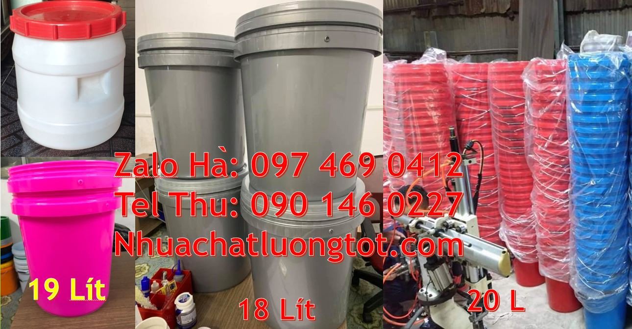 thùng nhựa 22l giá rẻ,thùng sơn giá rẻ,vỏ thùng đựng sơn 19l màu trắng