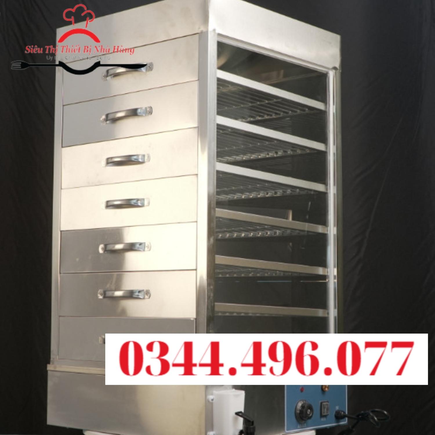 Tủ bánh bao 7 tầng ngăn kéo mẫu mới- giữ nóng bánh bao 24/24