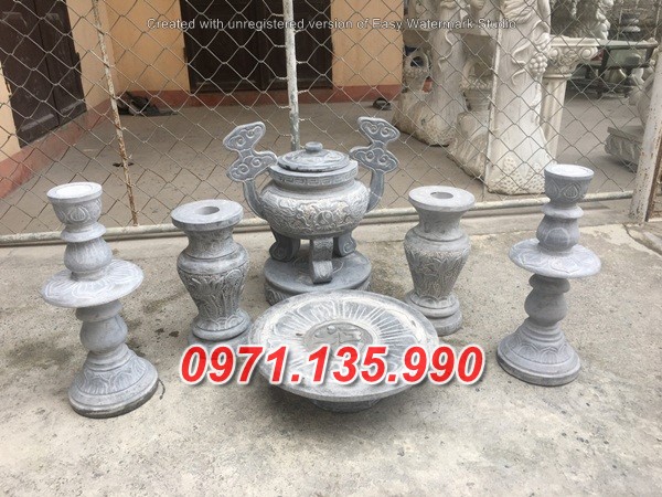 Mẫu bộ bát lư hương đá đẹp bán tại sóc trăng long an tiền giang