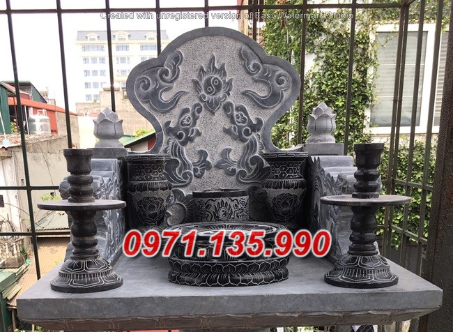 Mẫu bộ bát lư hương đá đẹp bán tại sóc trăng long an tiền giang