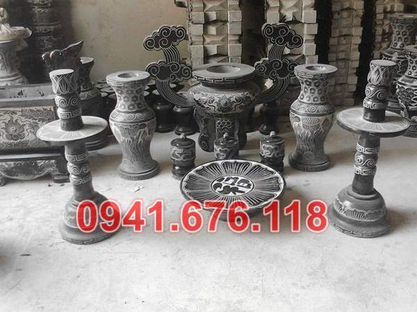 Mẫu bộ bát lư hương đá đẹp bán tại sóc trăng long an tiền giang