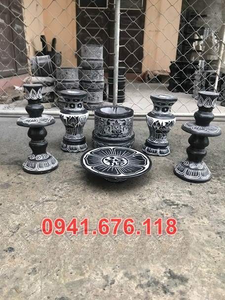 Mẫu bộ bát lư hương đá đẹp bán tại sóc trăng long an tiền giang