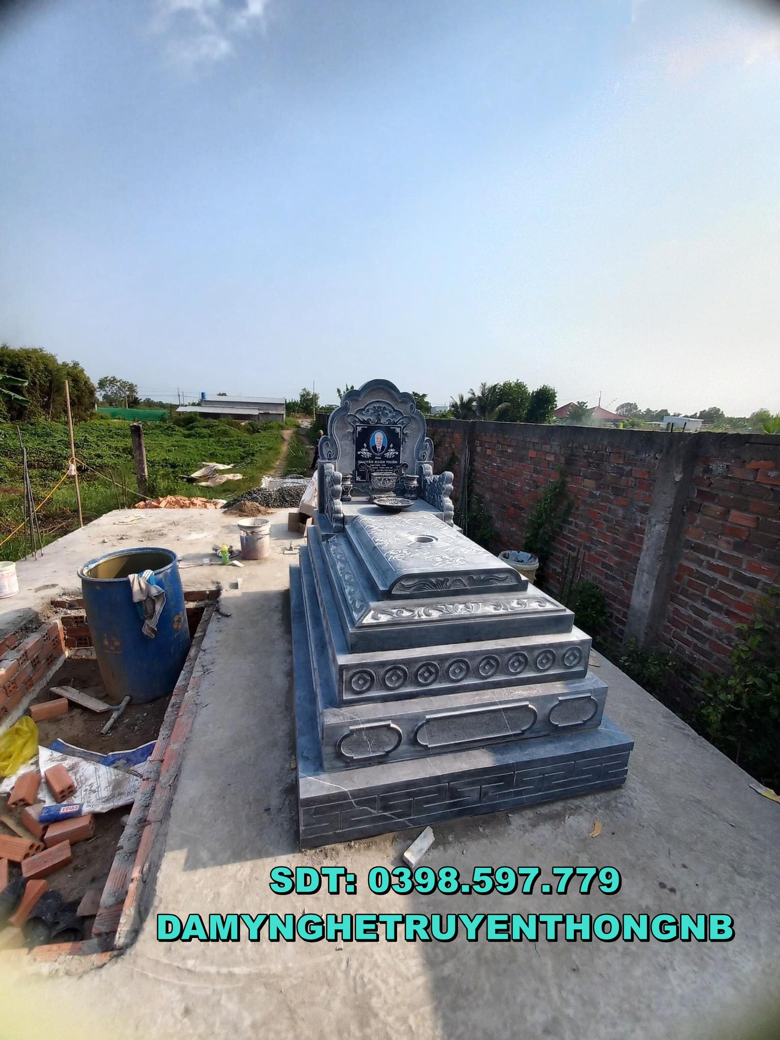 mộ đá tam cấp đẹp lắp đặt tại phú thọ 2023