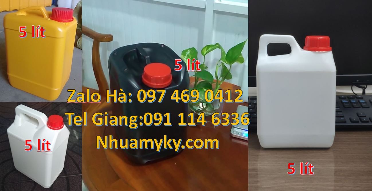 can nhựa 5l màu trắng, can nhựa 10l đựng đầu nhớt,can nhựa 4l đựng rẻ
