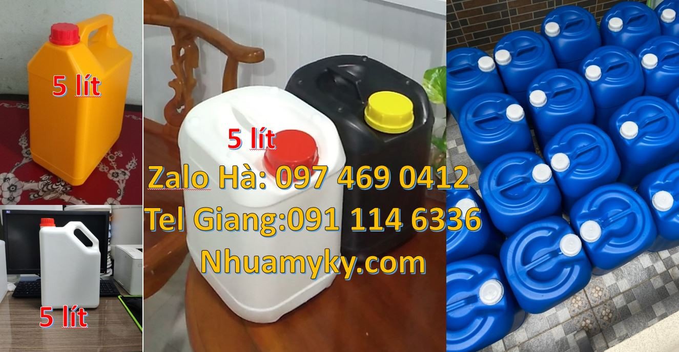 can nhựa 5l màu trắng, can nhựa 10l đựng đầu nhớt,can nhựa 4l đựng rẻ