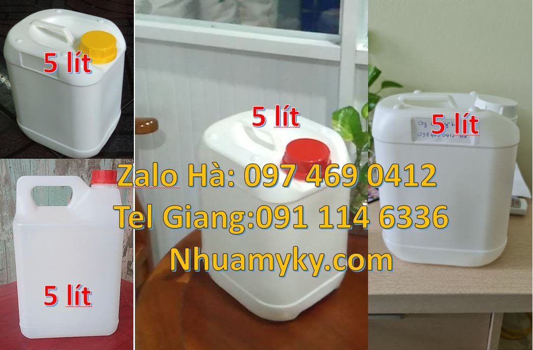 can nhựa 5l màu trắng, can nhựa 10l đựng đầu nhớt,can nhựa 4l đựng rẻ