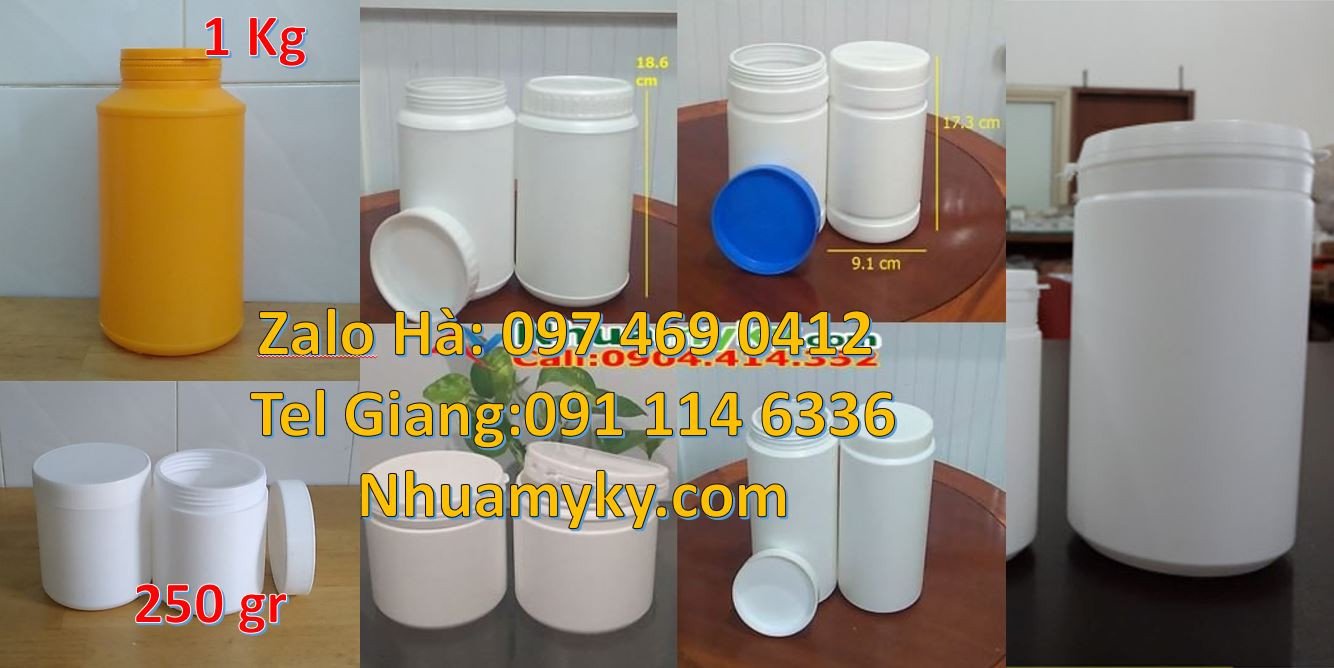 hũ nhựa 1kg đựng hánh kẹo,hũ nhựa 0.5l đựng hóa chất,hũ nhựa 2kg rẻ