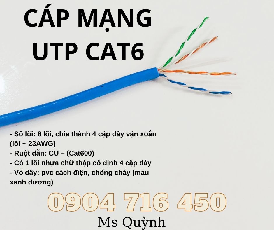 Tổng kho cáp mạng UTP cat6 Hồ Chí Minh, Đà Nẵng, Hà Nội