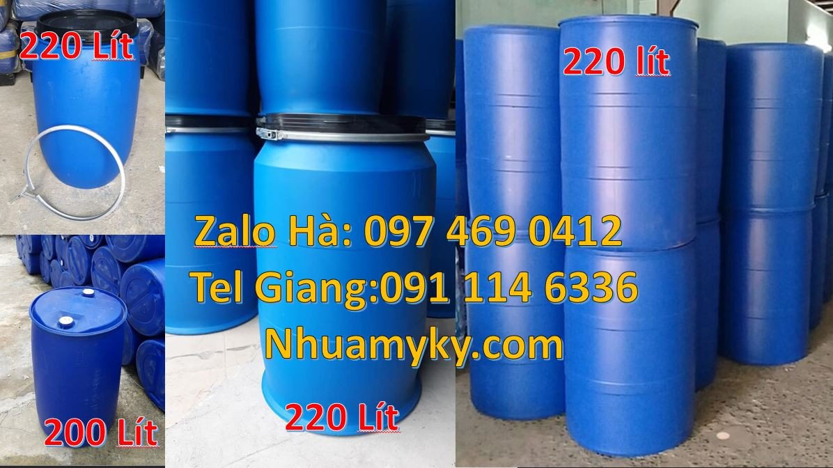 phuy nhựa xanh 150l nắp hở,phuy nhựa 220l đựng dung môi,phuy nhựa 120l