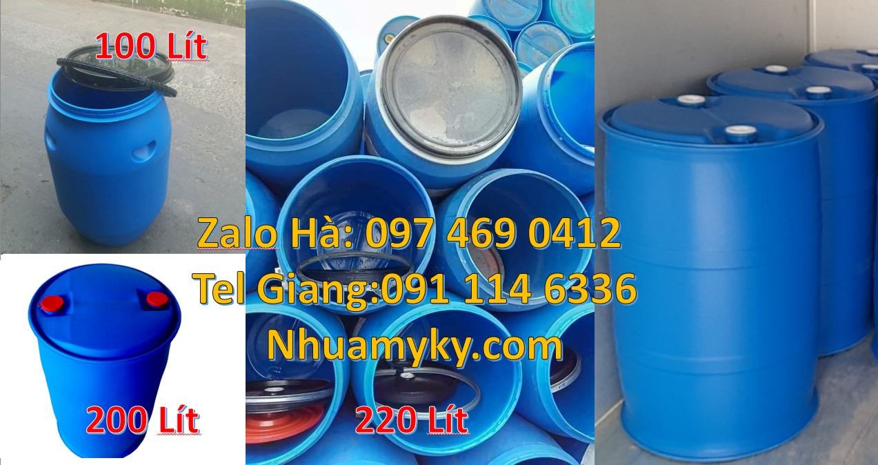 phuy nhựa xanh 150l nắp hở,phuy nhựa 220l đựng dung môi,phuy nhựa 120l