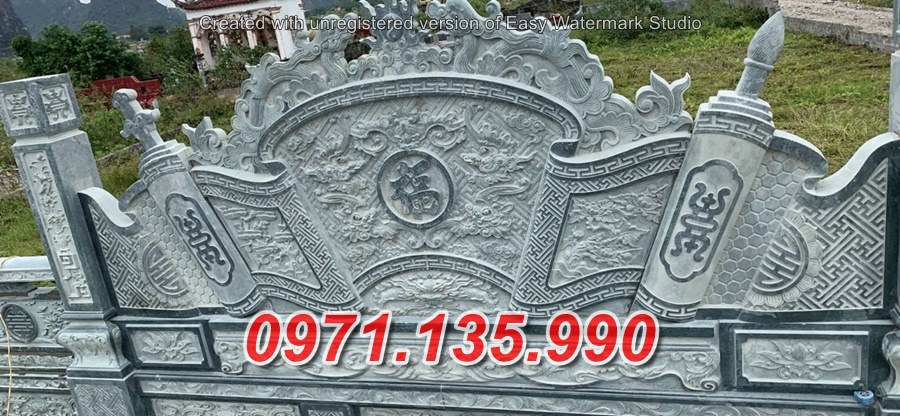 Mẫu cuốn thư đá nhà thờ họ đẹp bán tại Hà Nội - TP HCM - Bình Phong Đá