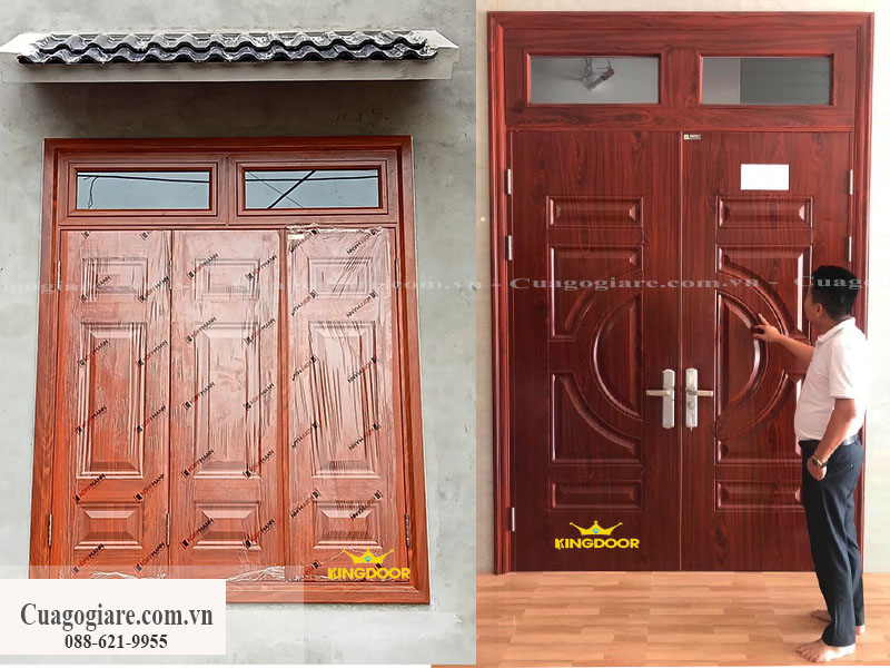 Cấu tạo cửa thép vân gỗ giá rẻ tại xưởng