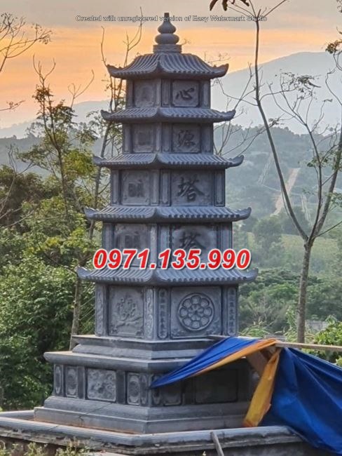 Mẫu bảo tháp đá phật giáo để tro cốt đẹp bán tại Huế Đà Nẵng