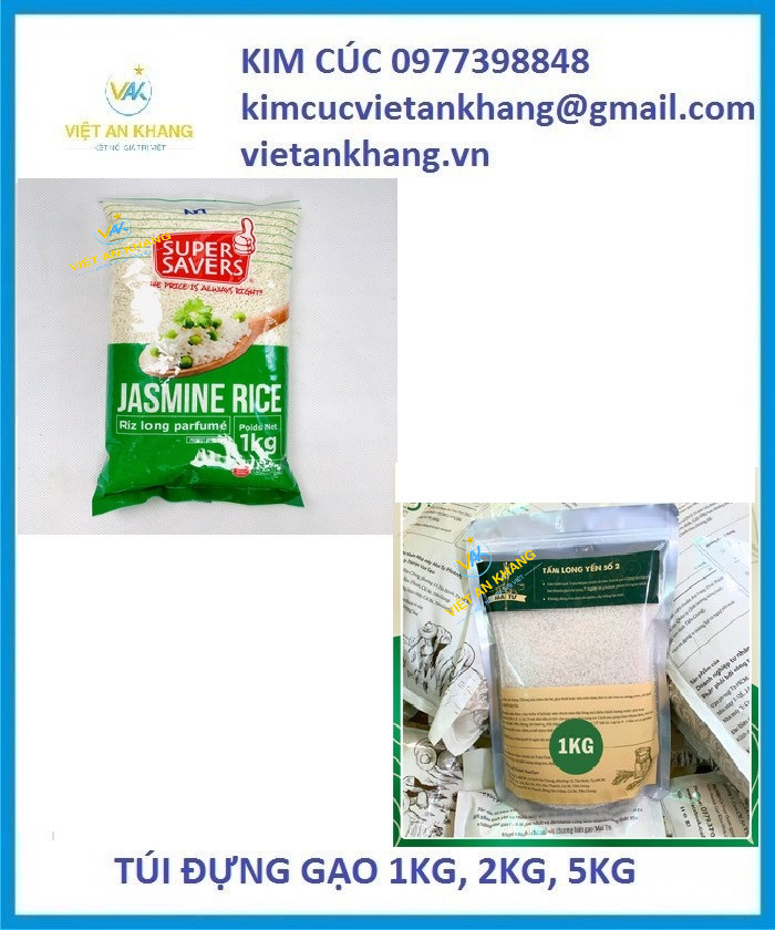 bao bì túi gạo, túi gạo 1kg, túi gạo 2kg, túi gạo giá rẻ