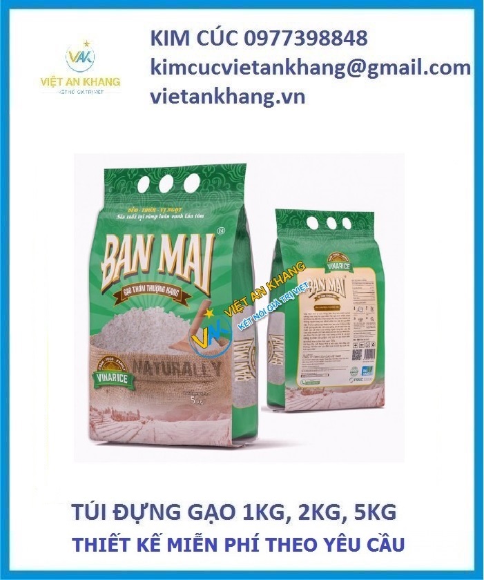 bao bì túi gạo, túi gạo 1kg, túi gạo 2kg, túi gạo giá rẻ