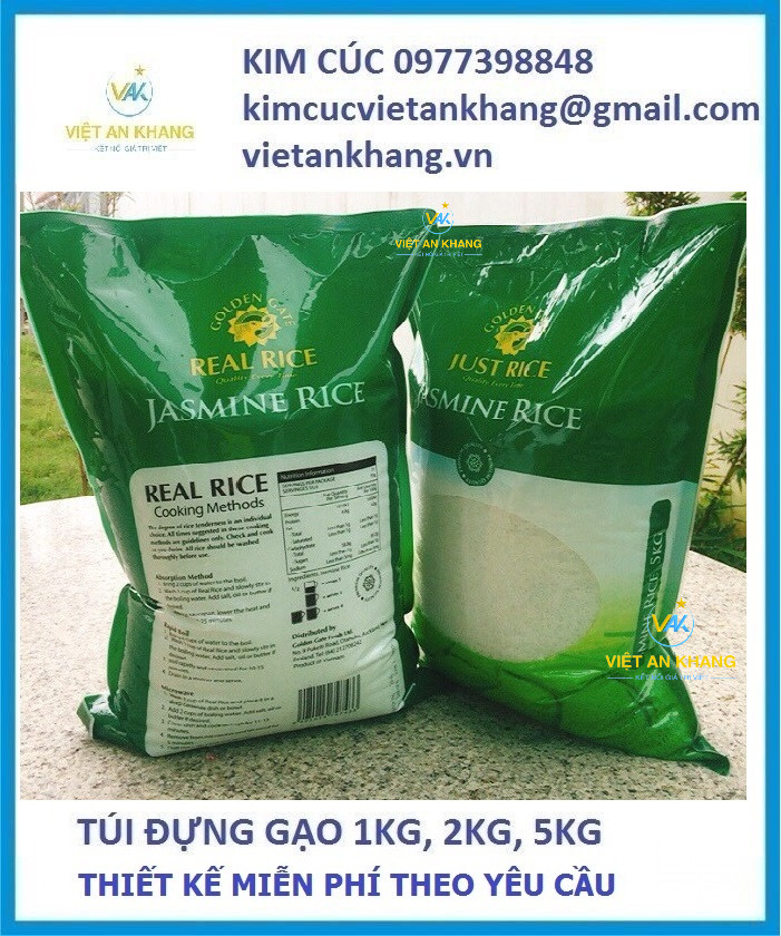 bao bì túi gạo, túi gạo 1kg, túi gạo 2kg, túi gạo giá rẻ