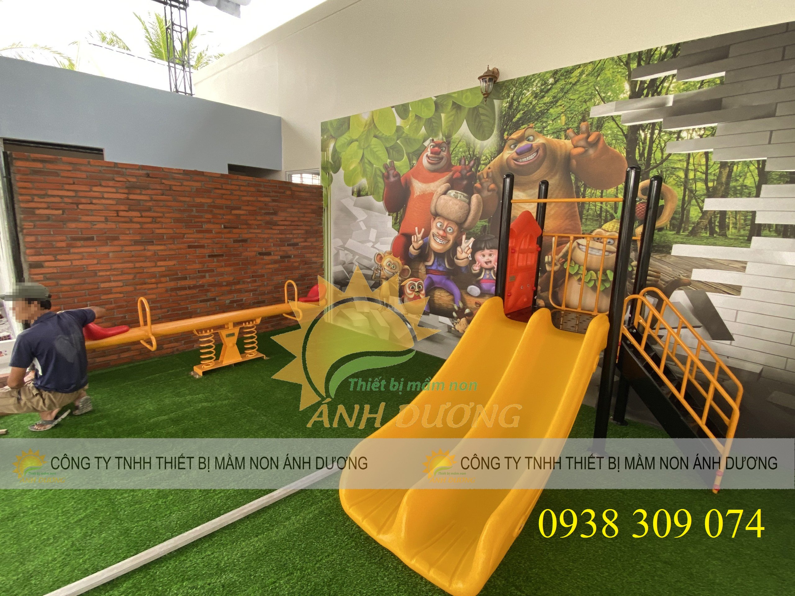 Bộ cầu trượt liên hoàn ngoài trời -cầu trượt trẻ em