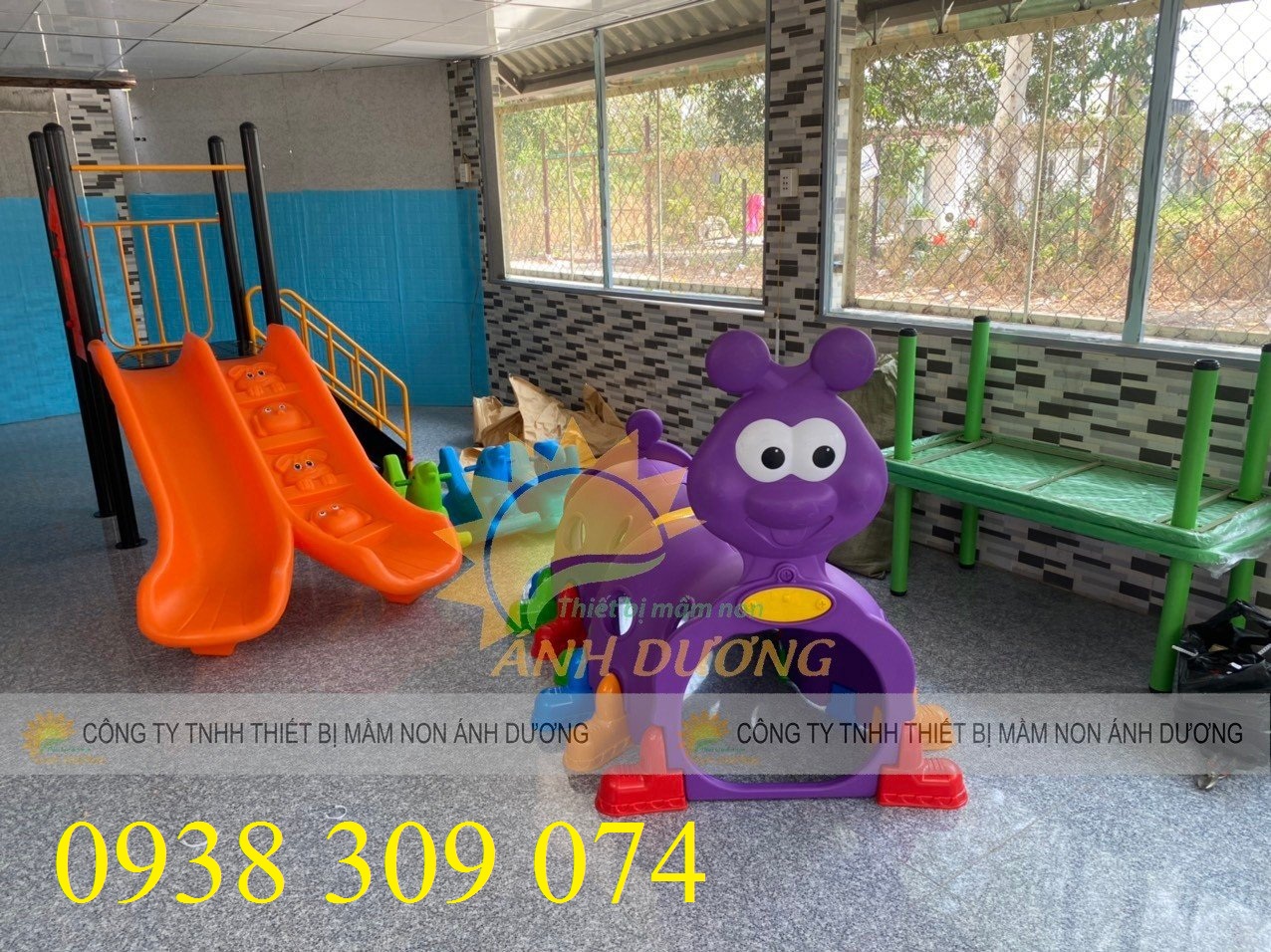 Bộ cầu trượt liên hoàn ngoài trời -cầu trượt trẻ em