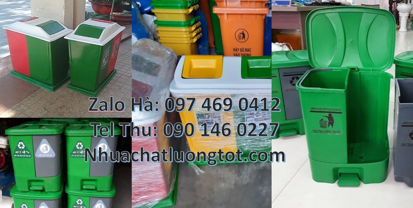 thùng rác 2 ngăn nắp lật,thùng rác 3 ngăn 3 màu giá rẻ,thùng rác màu