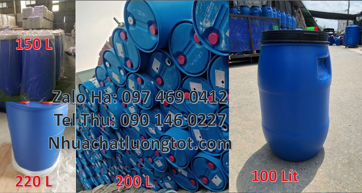 phuy nhựa 150l đựng ngô sắn,phuy nhựa xanh 220l đựng hóa chất giá rẻ