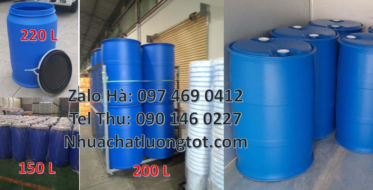 phuy nhựa 150l đựng ngô sắn,phuy nhựa xanh 220l đựng hóa chất giá rẻ