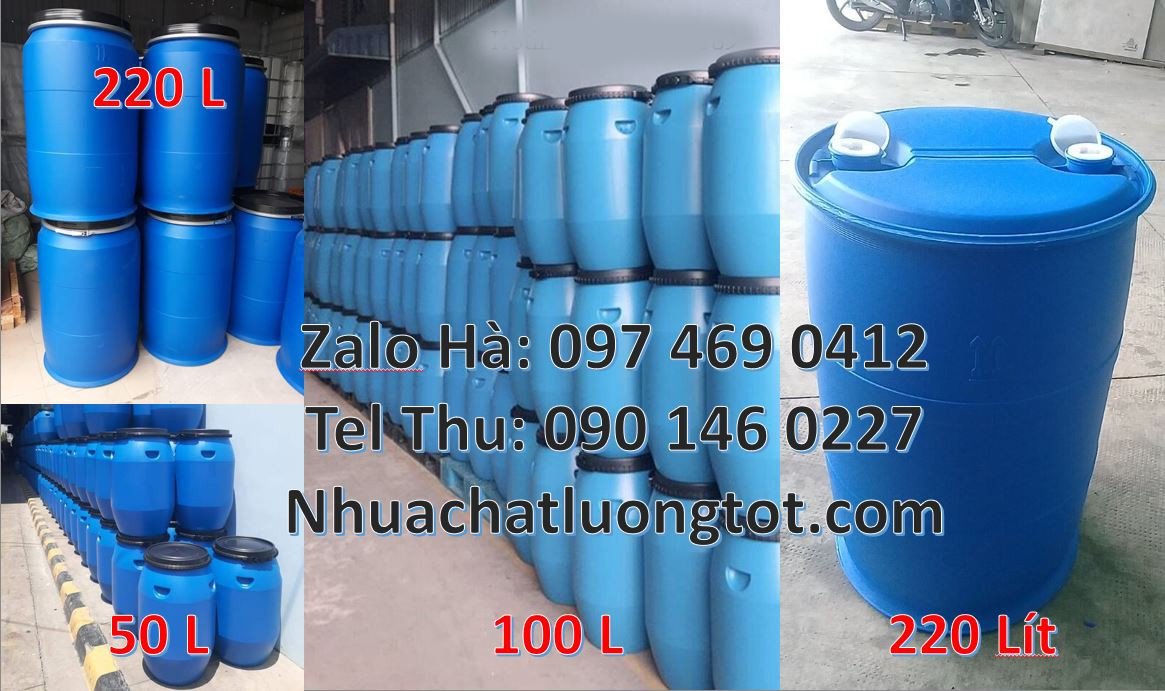 phuy nhựa 150l đựng ngô sắn,phuy nhựa xanh 220l đựng hóa chất giá rẻ