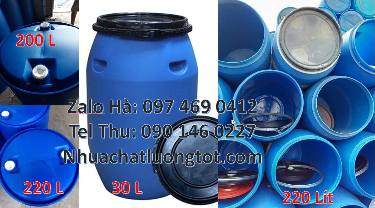 phuy nhựa 150l đựng ngô sắn,phuy nhựa xanh 220l đựng hóa chất giá rẻ