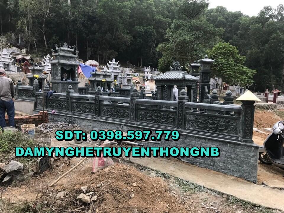 khu lăng mộ đá xanh rêu lắp đặt tại hải phòng 2023