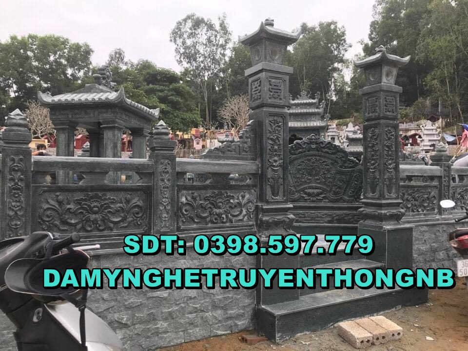 khu lăng mộ đá xanh rêu lắp đặt tại hải phòng 2023